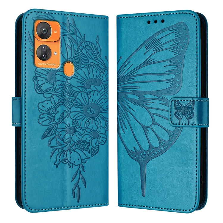 For Oukitel C33 Embossed Butterfly Leather Phone Case