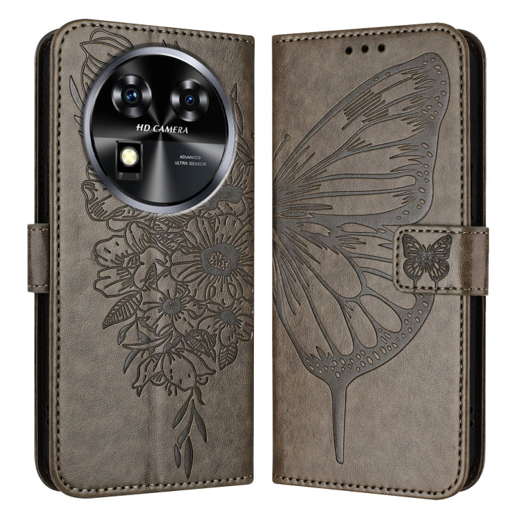 For Oukitel C37 Embossed Butterfly Leather Phone Case