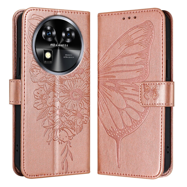 For Oukitel C37 Embossed Butterfly Leather Phone Case