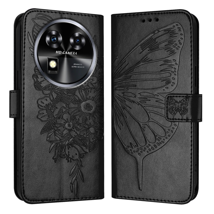 For Oukitel C37 Embossed Butterfly Leather Phone Case