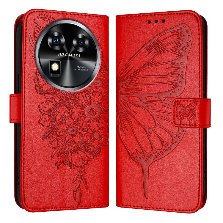 For Oukitel C37 Embossed Butterfly Leather Phone Case