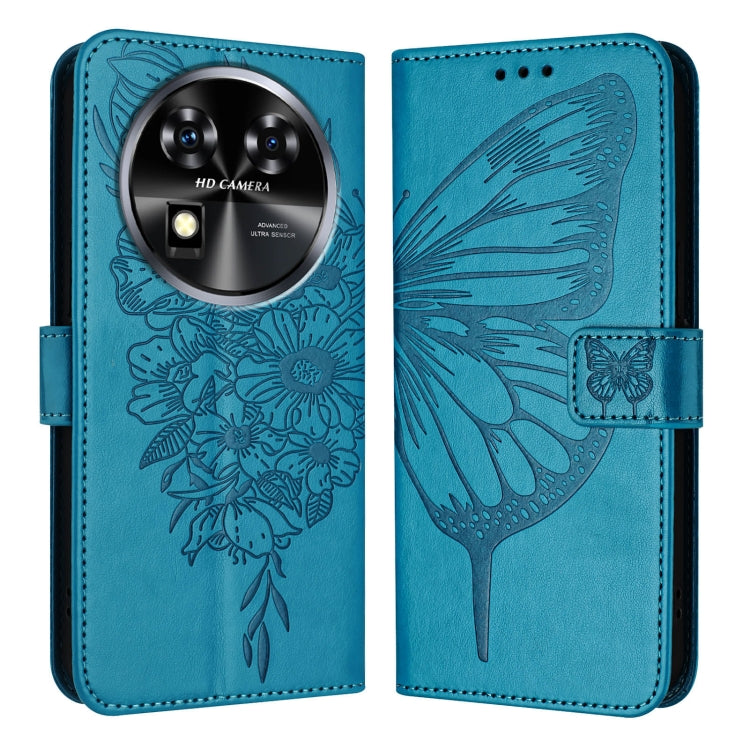 For Oukitel C37 Embossed Butterfly Leather Phone Case