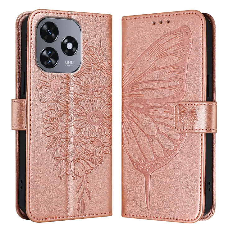 For Oukitel C51 Embossed Butterfly Leather Phone Case