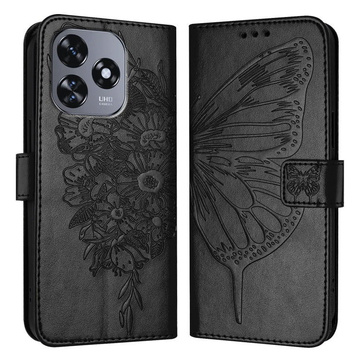 For Oukitel C51 Embossed Butterfly Leather Phone Case
