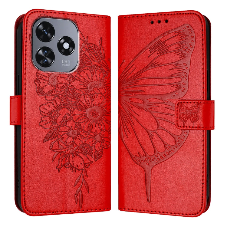 For Oukitel C51 Embossed Butterfly Leather Phone Case