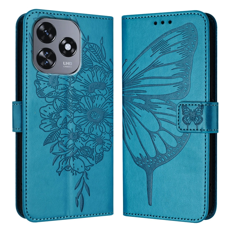 For Oukitel C51 Embossed Butterfly Leather Phone Case