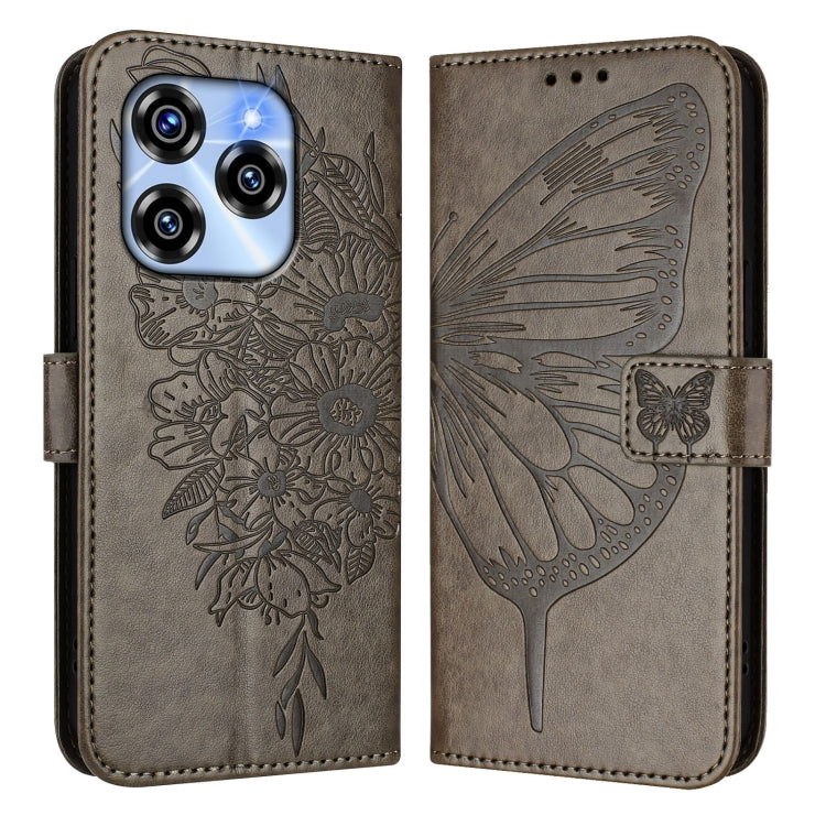 For Oukitel C50 Embossed Butterfly Leather Phone Case