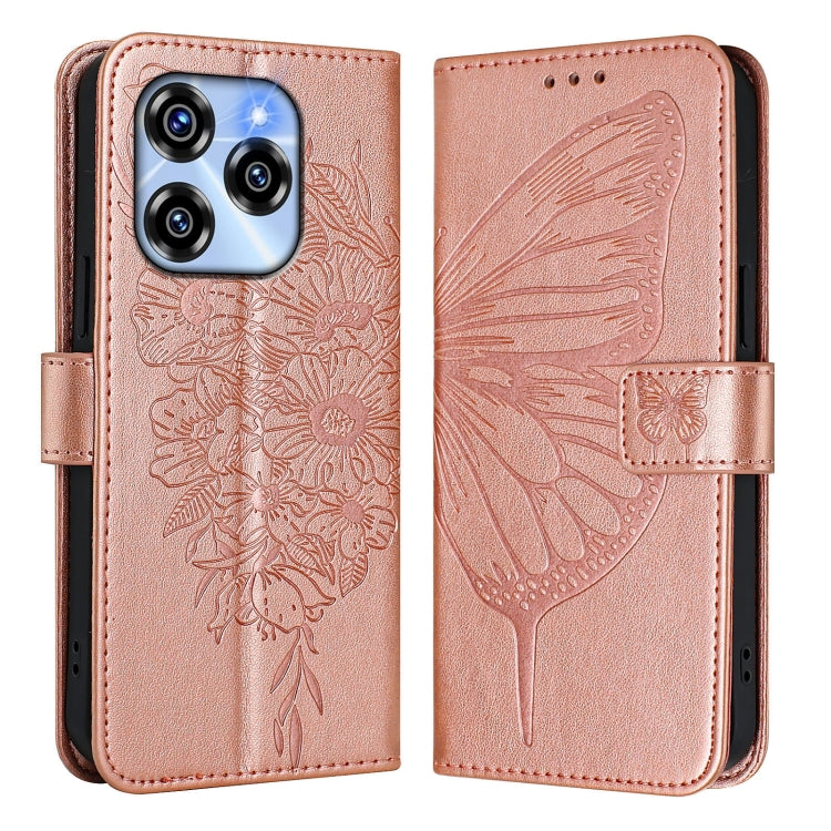 For Oukitel C50 Embossed Butterfly Leather Phone Case