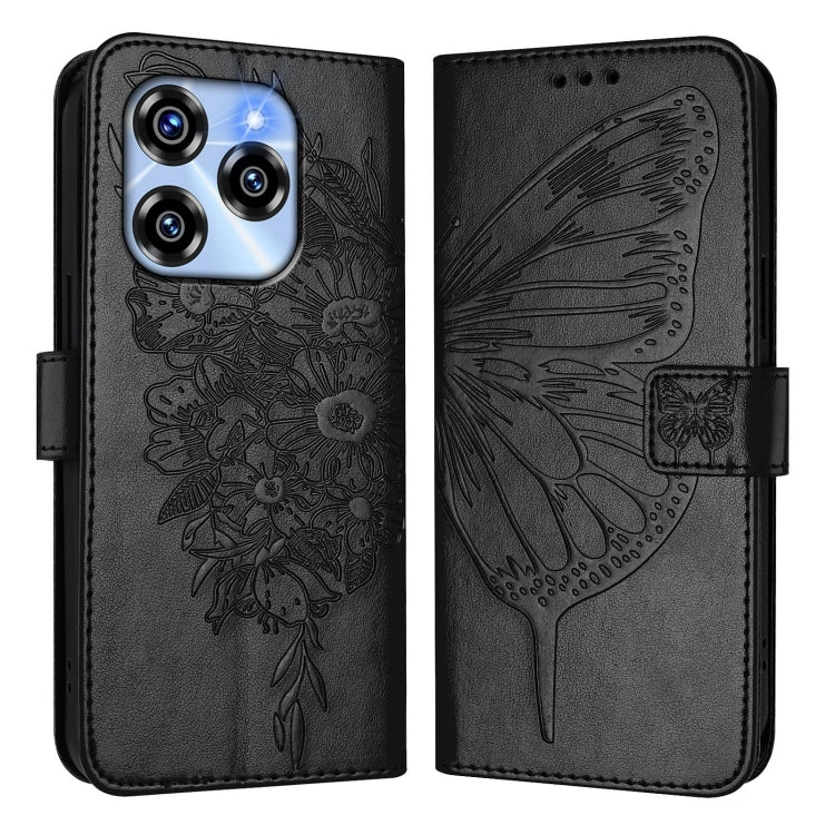 For Oukitel C50 Embossed Butterfly Leather Phone Case