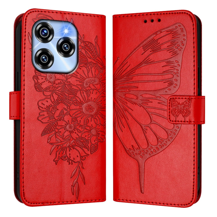 For Oukitel C50 Embossed Butterfly Leather Phone Case