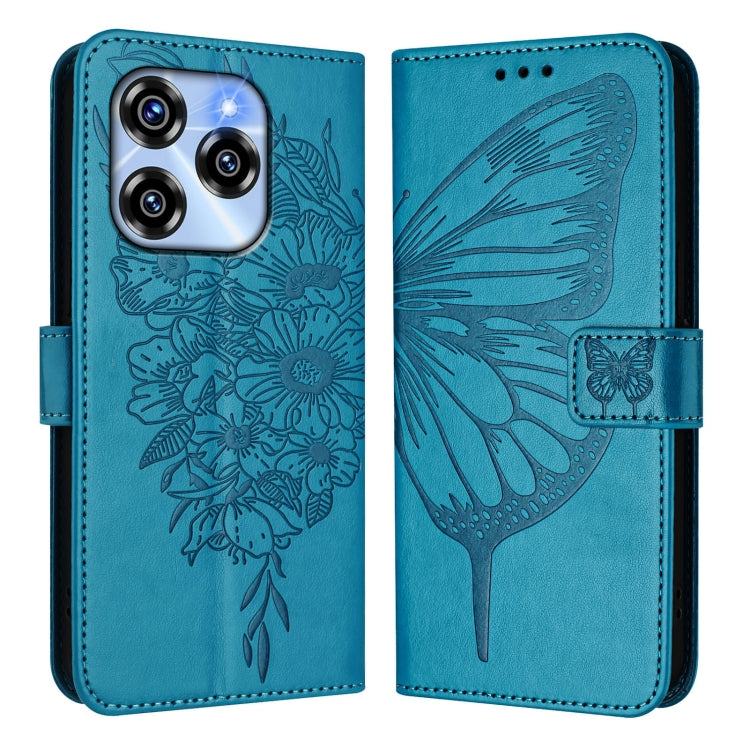 For Oukitel C50 Embossed Butterfly Leather Phone Case