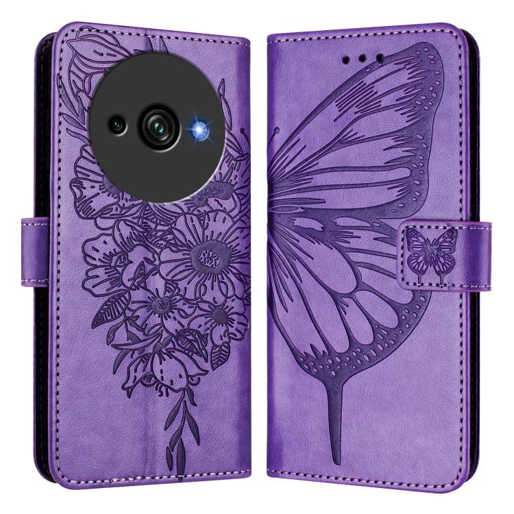 For Oukitel C59 / C59 Pro Embossed Butterfly Leather Phone Case