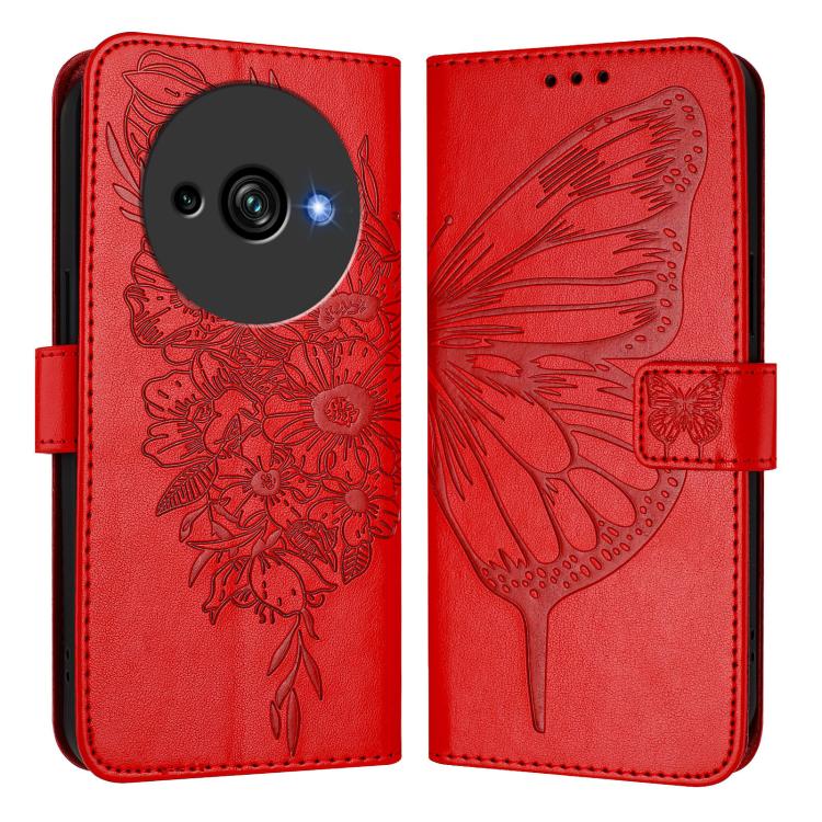 For Oukitel C59 / C59 Pro Embossed Butterfly Leather Phone Case