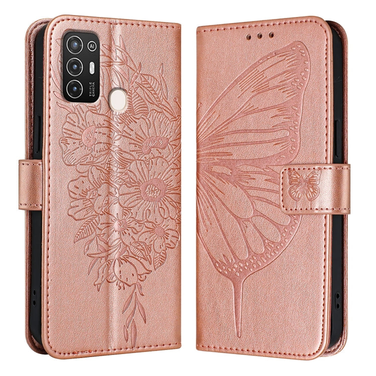 For ZTE Blade A52 Embossed Butterfly Leather Phone Case