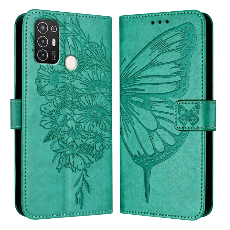 For ZTE Blade A52 Embossed Butterfly Leather Phone Case