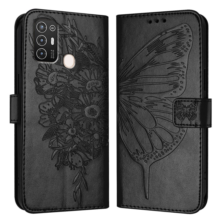 For ZTE Blade A52 Embossed Butterfly Leather Phone Case