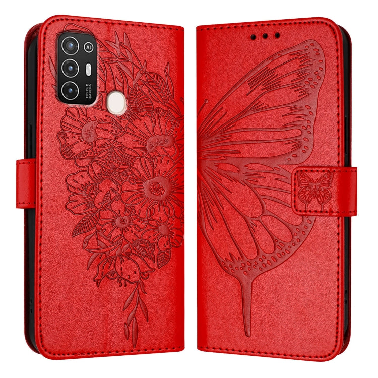 For ZTE Blade A52 Embossed Butterfly Leather Phone Case