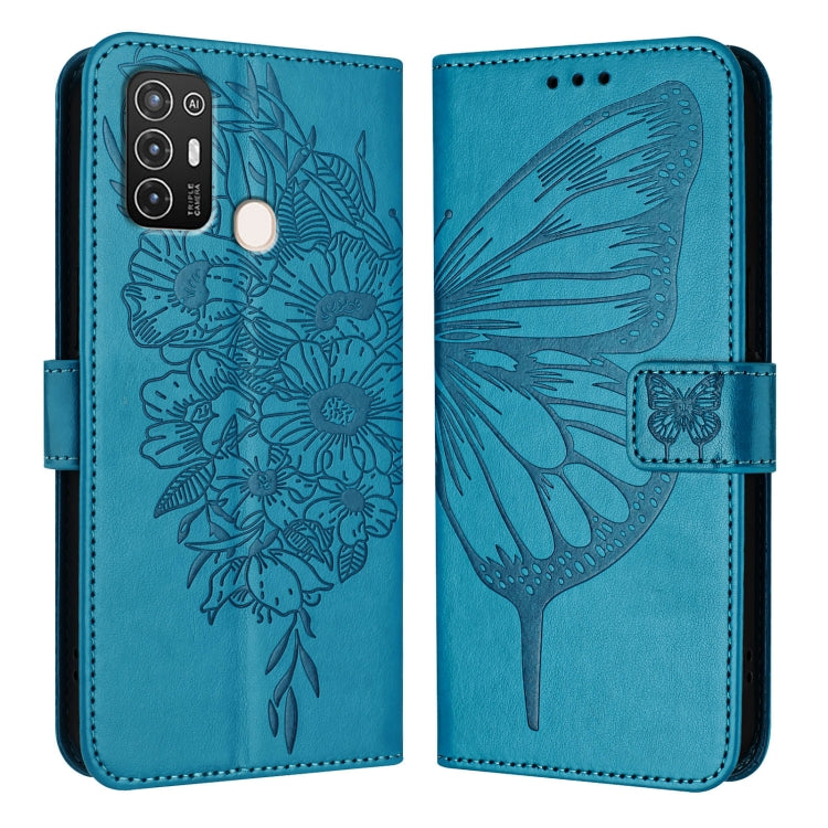 For ZTE Blade A52 Embossed Butterfly Leather Phone Case