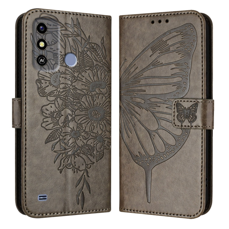 For ZTE Blade A53 Embossed Butterfly Leather Phone Case