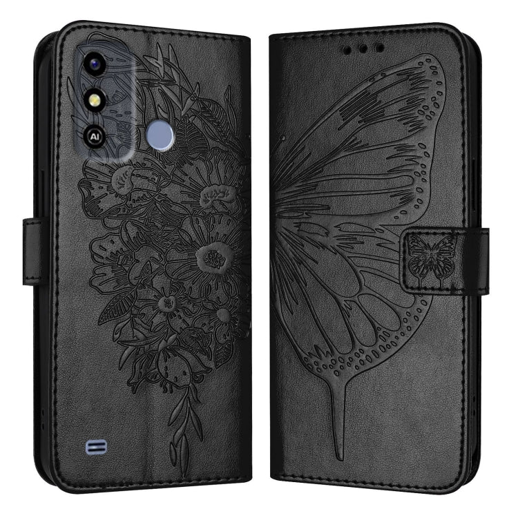 For ZTE Blade A53 Embossed Butterfly Leather Phone Case