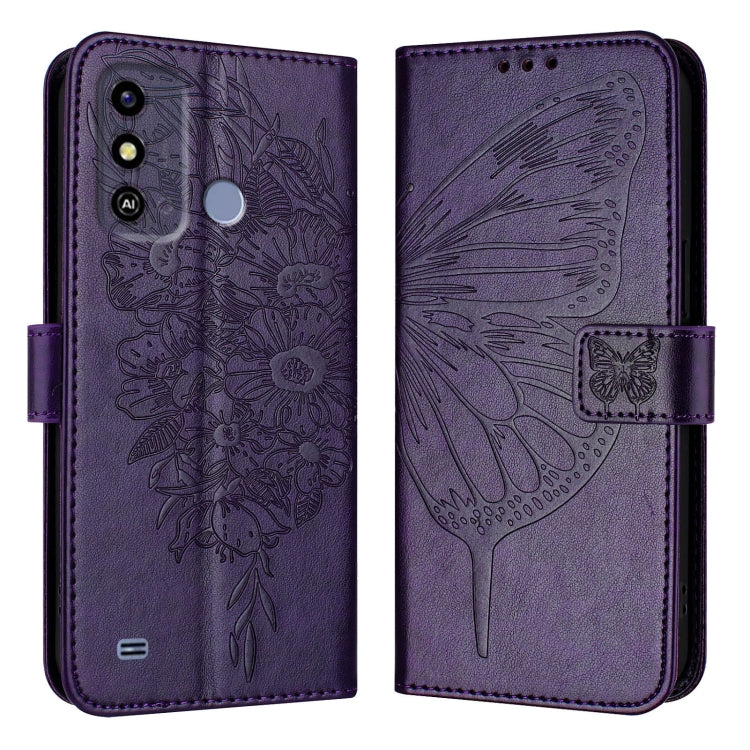 For ZTE Blade A53 Embossed Butterfly Leather Phone Case