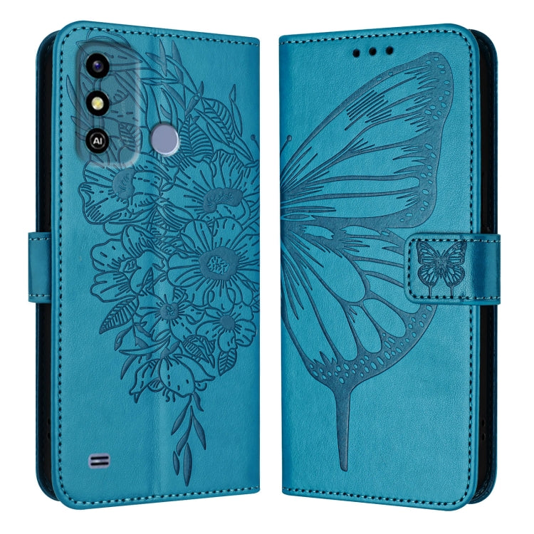 For ZTE Blade A53 Embossed Butterfly Leather Phone Case