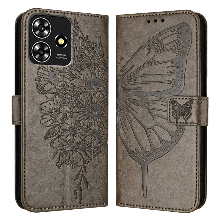 For ZTE Blade A73 4G Embossed Butterfly Leather Phone Case