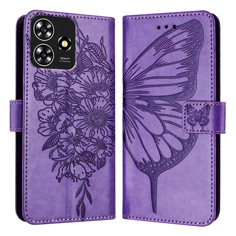 For ZTE Blade A73 4G Embossed Butterfly Leather Phone Case