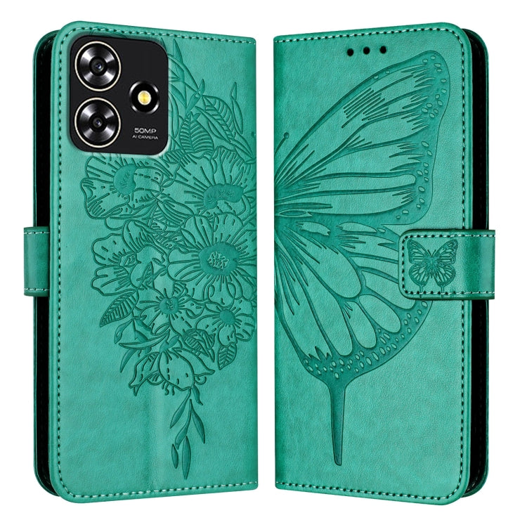 For ZTE Blade A73 4G Embossed Butterfly Leather Phone Case