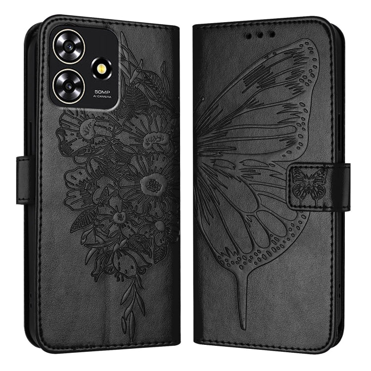 For ZTE Blade A73 4G Embossed Butterfly Leather Phone Case