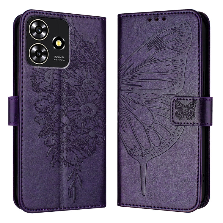 For ZTE Blade A73 4G Embossed Butterfly Leather Phone Case