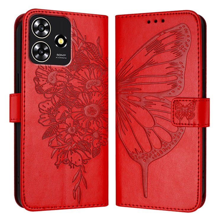 For ZTE Blade A73 4G Embossed Butterfly Leather Phone Case