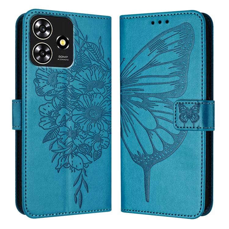 For ZTE Blade A73 4G Embossed Butterfly Leather Phone Case