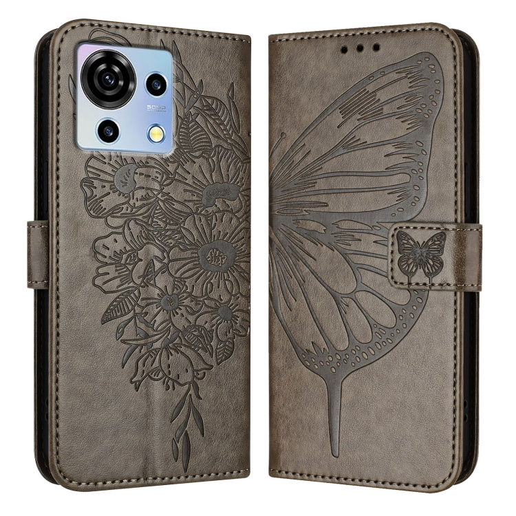 For ZTE Blade V50 Vita Embossed Butterfly Leather Phone Case