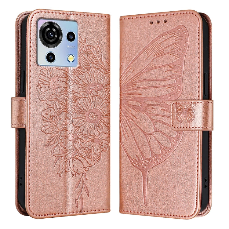 For ZTE Blade V50 Vita Embossed Butterfly Leather Phone Case
