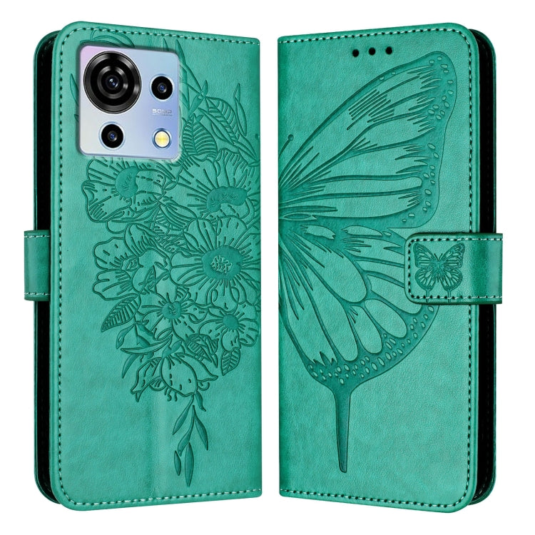 For ZTE Blade V50 Vita Embossed Butterfly Leather Phone Case