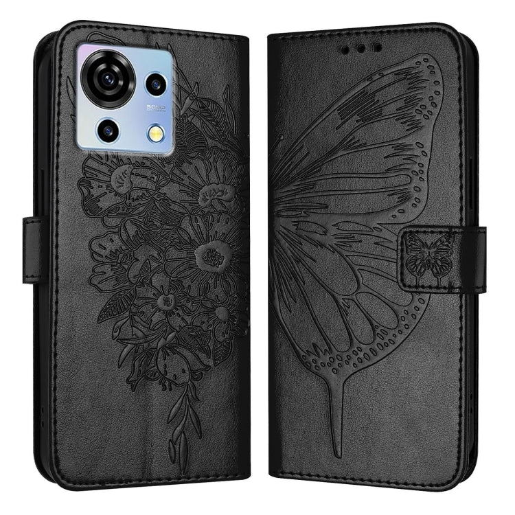 For ZTE Blade V50 Vita Embossed Butterfly Leather Phone Case
