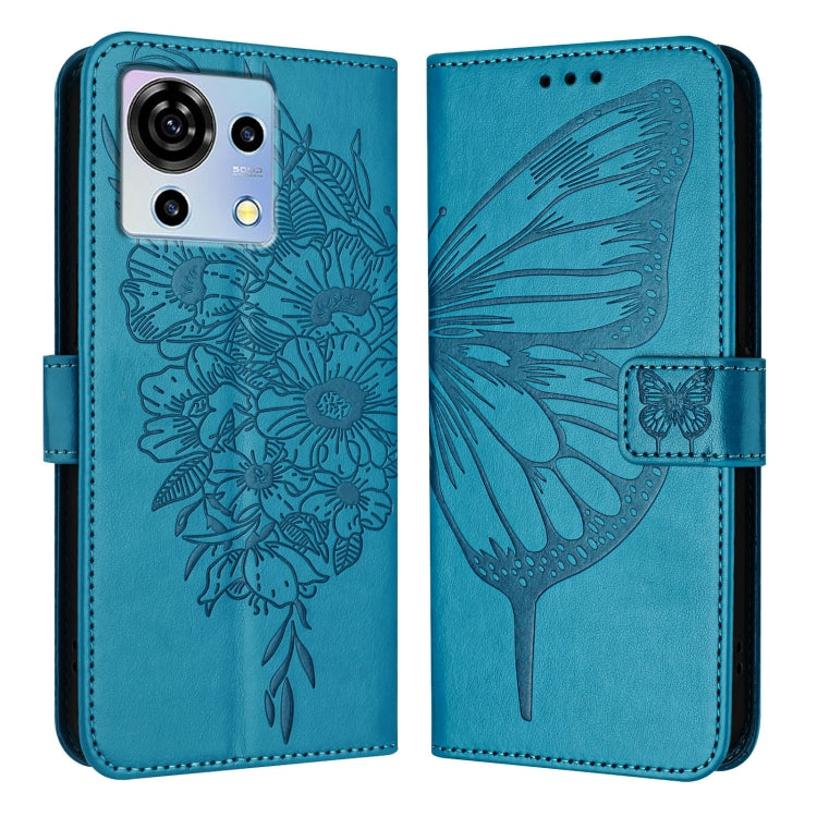 For ZTE Blade V50 Vita Embossed Butterfly Leather Phone Case