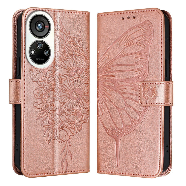 For ZTE Blade V40s Embossed Butterfly Leather Phone Case