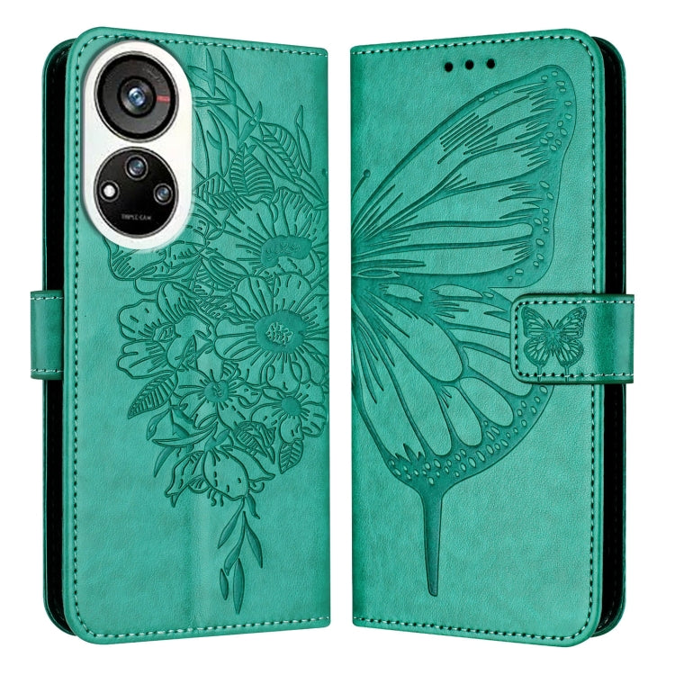 For ZTE Blade V40s Embossed Butterfly Leather Phone Case