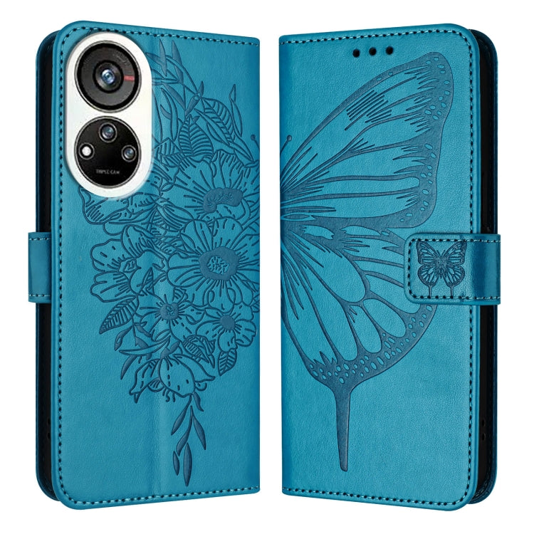 For ZTE Blade V40s Embossed Butterfly Leather Phone Case