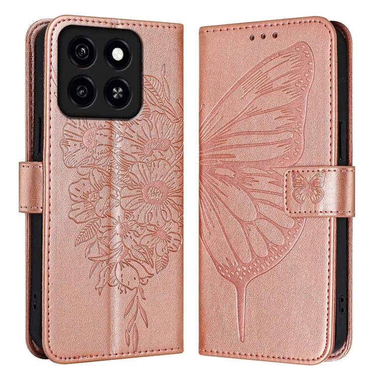 For ZTE Blade A35 / A55 Embossed Butterfly Leather Phone Case