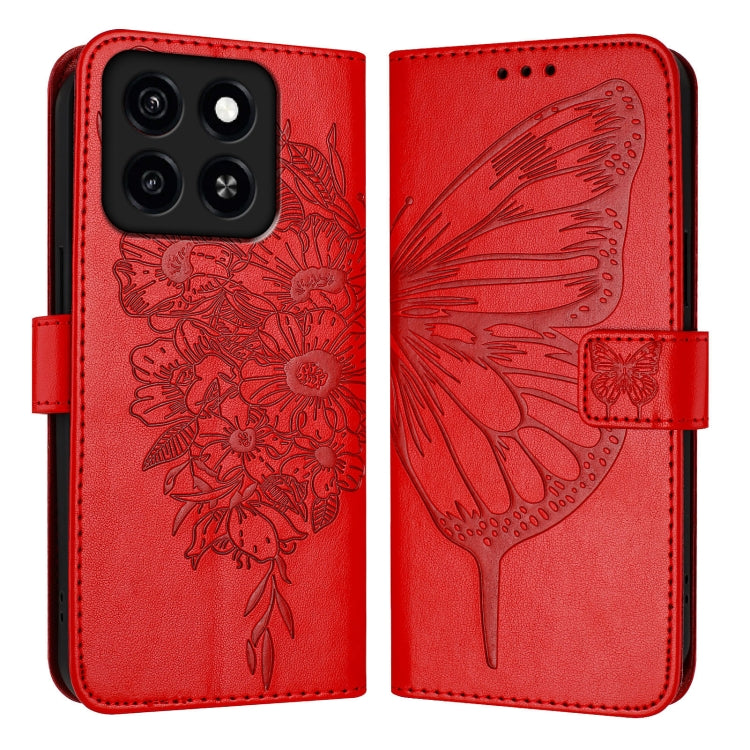 For ZTE Blade A35 / A55 Embossed Butterfly Leather Phone Case