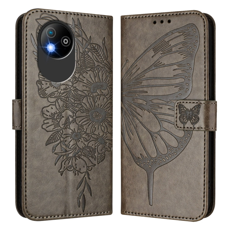 For ZTE Blade A35 Lite / A35 Core Embossed Butterfly Leather Phone Case