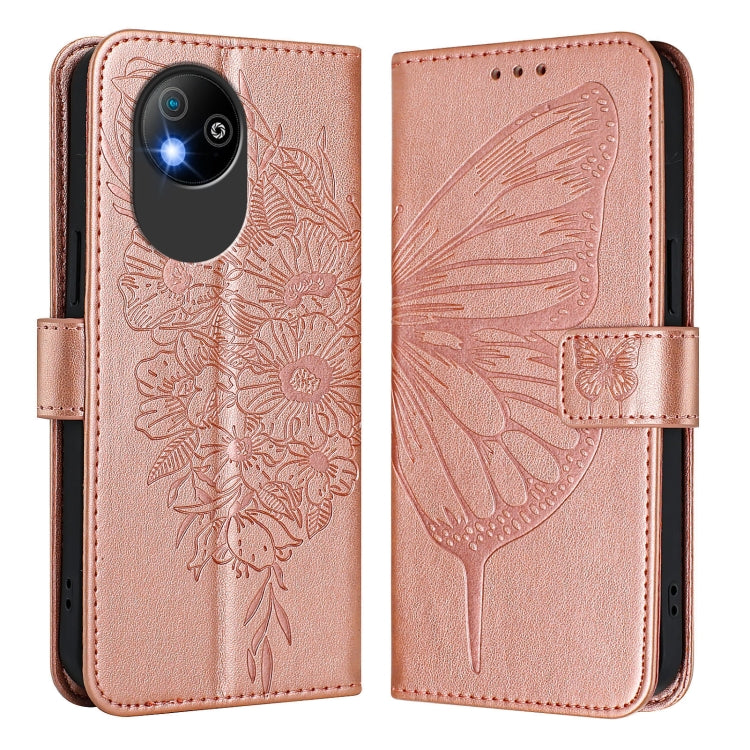 For ZTE Blade A35 Lite / A35 Core Embossed Butterfly Leather Phone Case