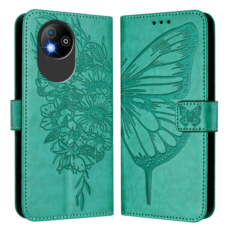 For ZTE Blade A35 Lite / A35 Core Embossed Butterfly Leather Phone Case