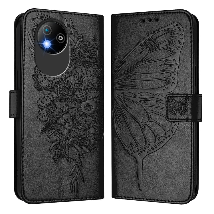 For ZTE Blade A35 Lite / A35 Core Embossed Butterfly Leather Phone Case