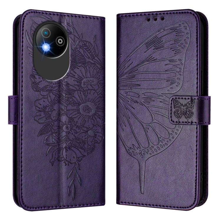 For ZTE Blade A35 Lite / A35 Core Embossed Butterfly Leather Phone Case