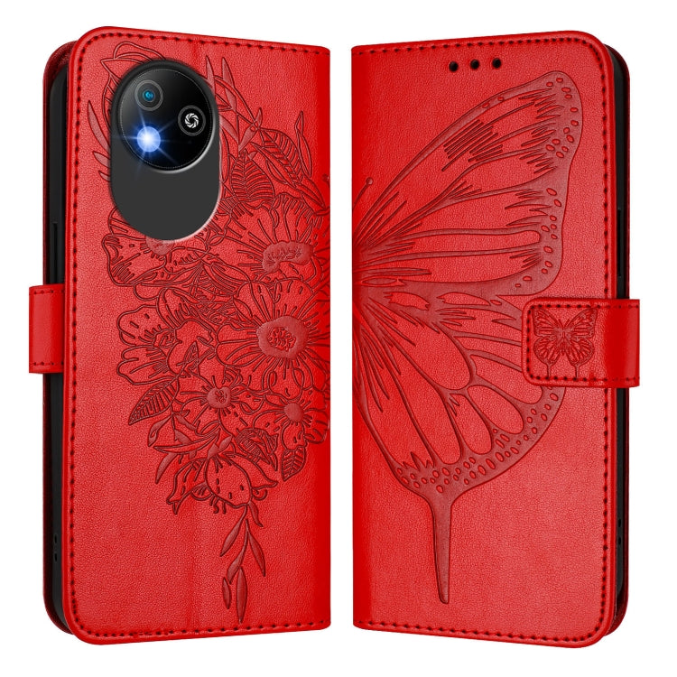 For ZTE Blade A35 Lite / A35 Core Embossed Butterfly Leather Phone Case