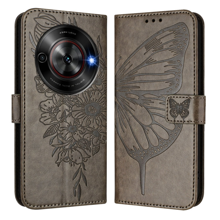 For ZTE Blade A75 5G / Nubia Focus Embossed Butterfly Leather Phone Case